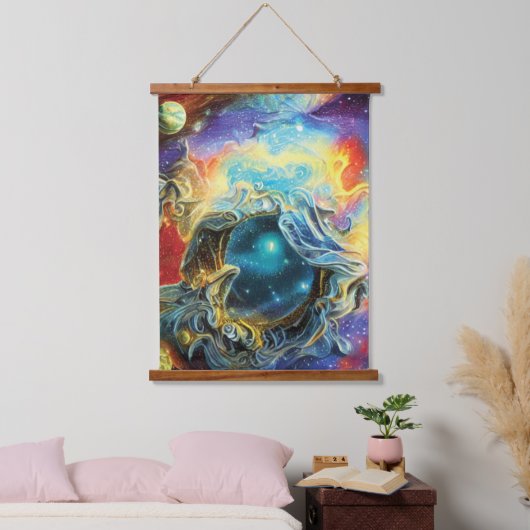 Astro Physics Wall Tapestry Wandteppich Mit Holzrahmen (Schlafzimmer)
