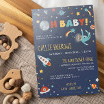 Astro Sloth - Oh Baby! Space Baby Dusche Einladung<br><div class="desc">Coole Weltraum-Babydusche mit einem schlampigen Astronauten,  der zwischen Sternen,  Planeten und Raumschiffen schwimmt!</div>