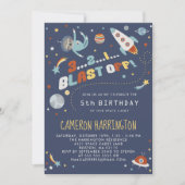 Astro Sloth - Raum-Kindergeburtstag-Party Einladung (Vorderseite)