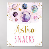 Astro Snacks Pink Gold Space Geburtstag Poster (Vorne)
