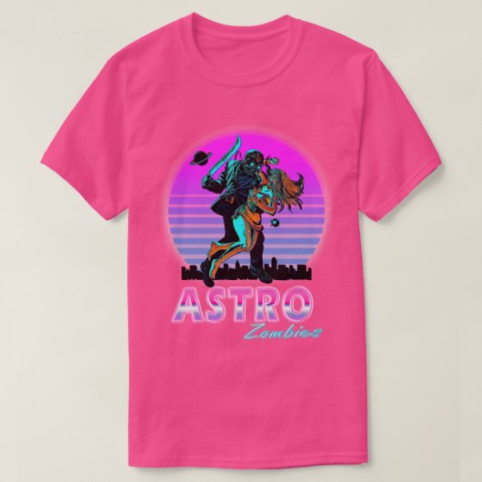 Astro Zombies Vapor Wave Transparenter Hintergrund T-Shirt (Design vorne)