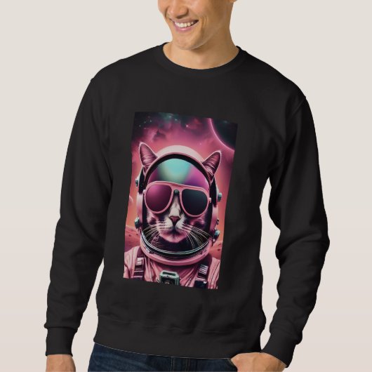 Astrokat im Weltraum Sweatshirt (Vorderseite)