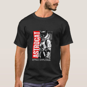 Astrokatze Weltraumforscher Katze Astronaut schwar T-Shirt