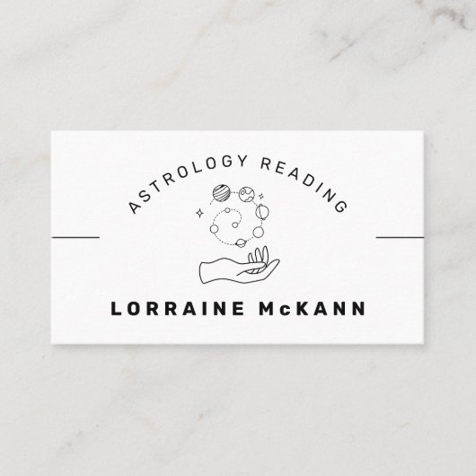 Astrologer Business Card: Minimalistische Astrolog Visitenkarte (Vorderseite)