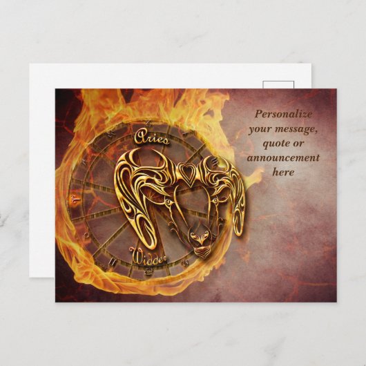 Astrologie Aries Horoskop Personal Message Quote Ankündigungspostkarte (Vorne/Hinten)
