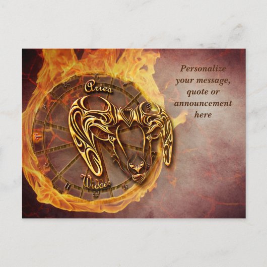 Astrologie Aries Horoskop Personal Message Quote Ankündigungspostkarte (Vorderseite)