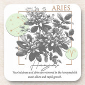 Astrologie/Äries Zodiac Signage Blume Honeysuckle Getränkeuntersetzer (Vorderseite)