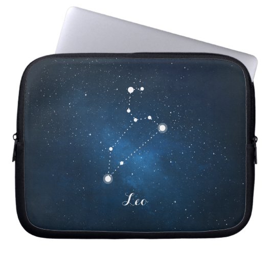 Astrologie Blauer Nebel Leo Zodiac Zeichen Laptopschutzhülle (Vorderseite)