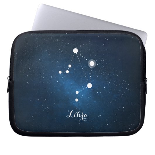 Astrologie Blauer Nebel Libra Zodiac Zeichen Laptopschutzhülle (Vorderseite)
