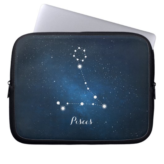 Astrologie Blauer Nebel Pisces Zodiac-Zeichen Laptopschutzhülle (Vorderseite)
