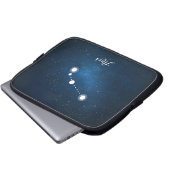 Astrologie-blaues Laptopschutzhülle (Vorne Knopf)