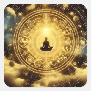 Astrologie Celestial Alchemy Himmlisch Inspiration Quadratischer Aufkleber