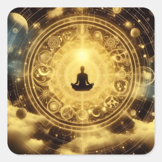 Astrologie Celestial Alchemy Himmlisch Inspiration Quadratischer Aufkleber (Vorderseite)