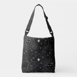 ASTROLOGIE CROSSBODY(BLACK) BAG TRAGETASCHEN MIT LANGEN TRÄGERN