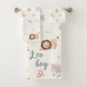 Astrologie-Design: Wasserfarbe Leo Zodiac Zeichen Badhandtuch Set (Insitu)