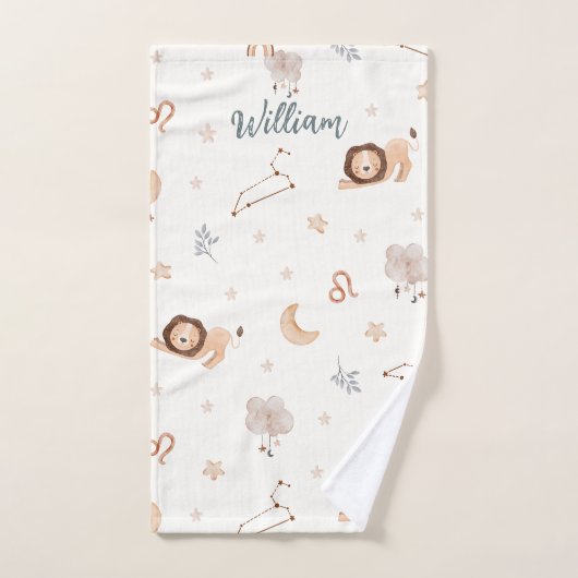 Astrologie-Design: Wasserfarbe Leo Zodiac Zeichen Badhandtuch Set (Handtuch)