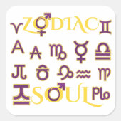 Astrologie Design "Zodiac Soul" Horoskop-Zeichenge Quadratischer Aufkleber (Vorderseite)