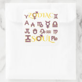 Astrologie Design "Zodiac Soul" Horoskop-Zeichenge Quadratischer Aufkleber (Tasche)