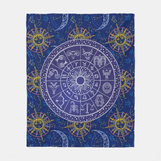 Astrologie Diagramm Fleece Blanket (Vorderseite)