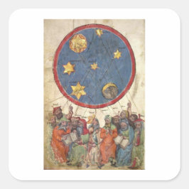 Astrologie. Die 7 antiken Planeten und das alte Te Quadratischer Aufkleber