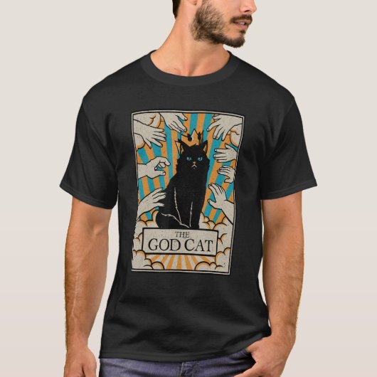 Astrologie Die Gotteskatze bekommt Tarot Kartenles T-Shirt (Vorderseite)
