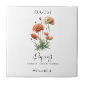 Astrologie Geburtsmonat August | Blume Mohn Fliese (Vorderseite)