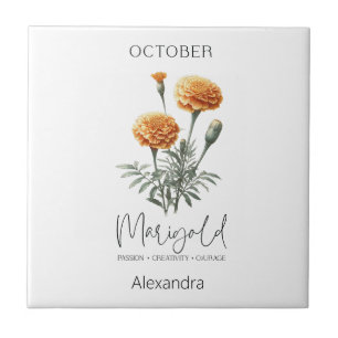 Astrologie Geburtsmonat Oktober   Blume Marigold Fliese