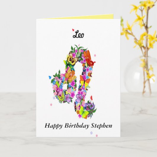 Astrologie-Geburtstags-Karte Karte (Gelbe Blume)