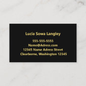 Astrologie-Gelehrte für schwarzes Gold-Visitenkart Visitenkarte (Rückseite)