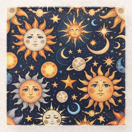 Astrologie Glasuntersetzer (Vorderseite)