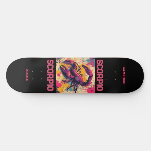 Astrologie Graffiti Zodiac Scorpio Skateboard (Horizontal)