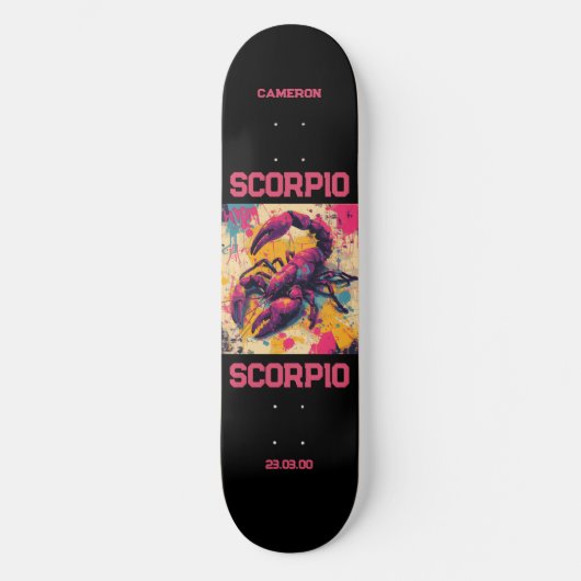 Astrologie Graffiti Zodiac Scorpio Skateboard (Vorderseite)