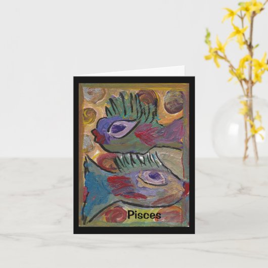 Astrologie Horoskop Pisces Karte (Gelbe Blume)