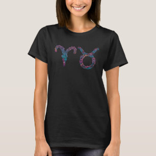 Astrologie Horoskop Zodiac Signature Aries and Tau T-Shirt