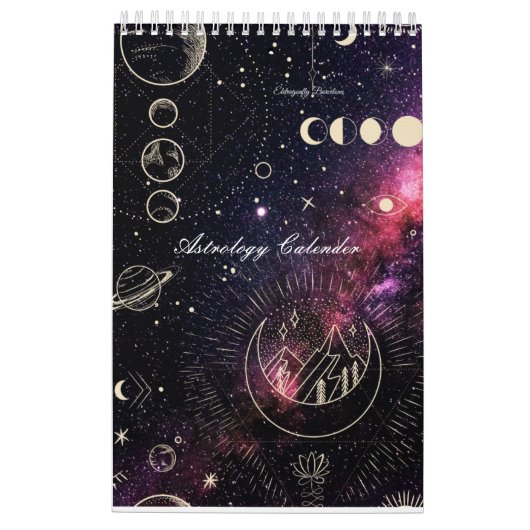 Astrologie Kalender mit Planeten (Rückseite)