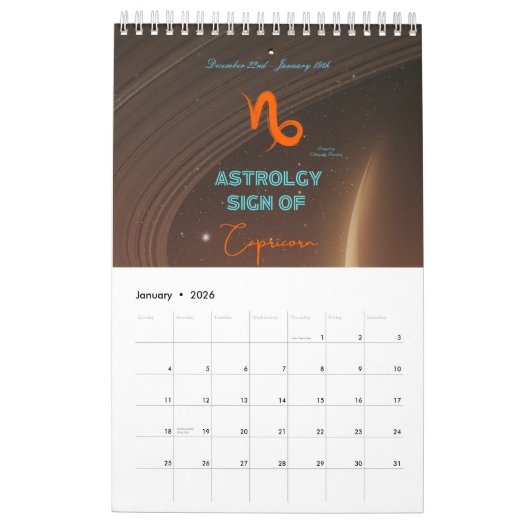 Astrologie Kalender mit Planeten (Jan 2026)
