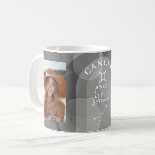 Astrologie Krebs Zodiac-Zeichen Foto Custom Geburt Kaffeetasse (Vorderseite Links)
