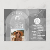 Astrologie Krebs Zodiac-Zeichen Foto Custom Geburt Postkarte (Vorderseite)