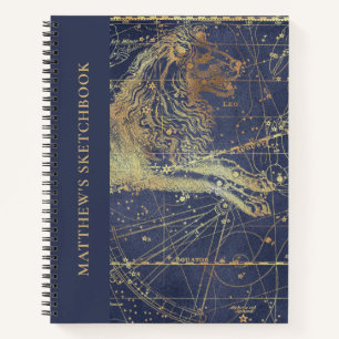 Astrologie Leo Horoscope Sketchbook mit Name Notizblock