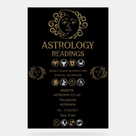 Astrologie Lesen Acrylschild (Vorderseite)