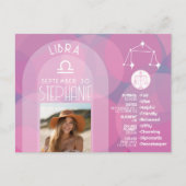 Astrologie Libra Zodiac Signa Foto Custom Geburtsd Postkarte (Vorderseite)