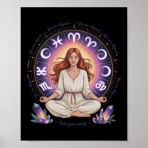 Astrologie Meditation Yoga Übung Sternzeichen Kris Poster