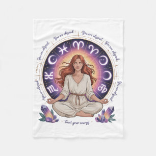 Astrologie Meditation Yoga Übung Zodiac Kristall Fleecedecke