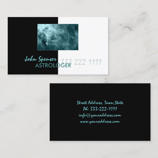 Astrologie Metaphysische Blue Cosmos Galaxy Card Visitenkarte (Vorne/Hinten)