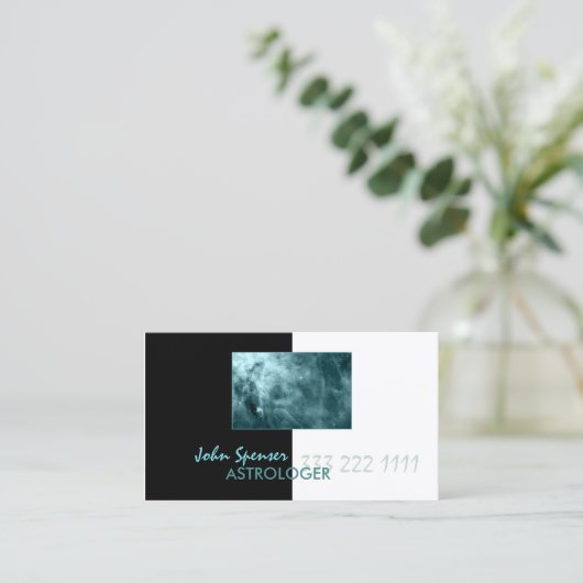 Astrologie Metaphysische Blue Cosmos Galaxy Card Visitenkarte (Stehend Vorderseite)