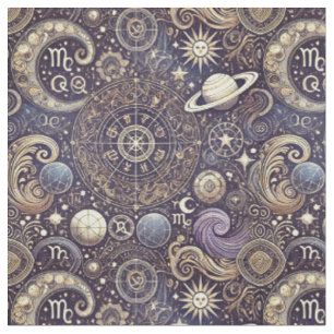 Astrologie Muster detailliert Zodiac und Celestial Stoff