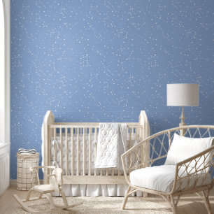 Astrologie Pastellblau Weiße Sterne Konstellation Tapete