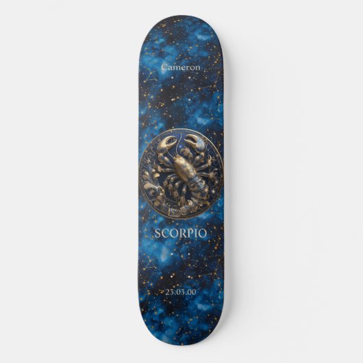 Astrologie Personalisiertes Skorpio Skateboard (Vorderseite)