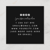 Astrologie Readings Black & White Sparkle Mystical Quadratische Visitenkarte (Rückseite)