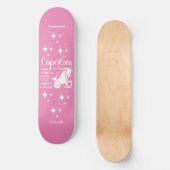 Astrologie Rosa Skateboard mit Capricorn-Symbol (Vorderseite)
